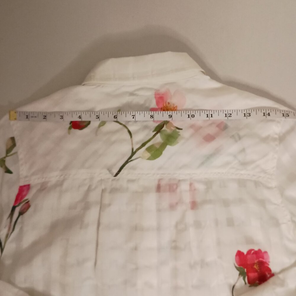 Rails Women’s Kelsey Floral Powder Check Blouse with Front Tie Size S Small - Picture 12 of 16